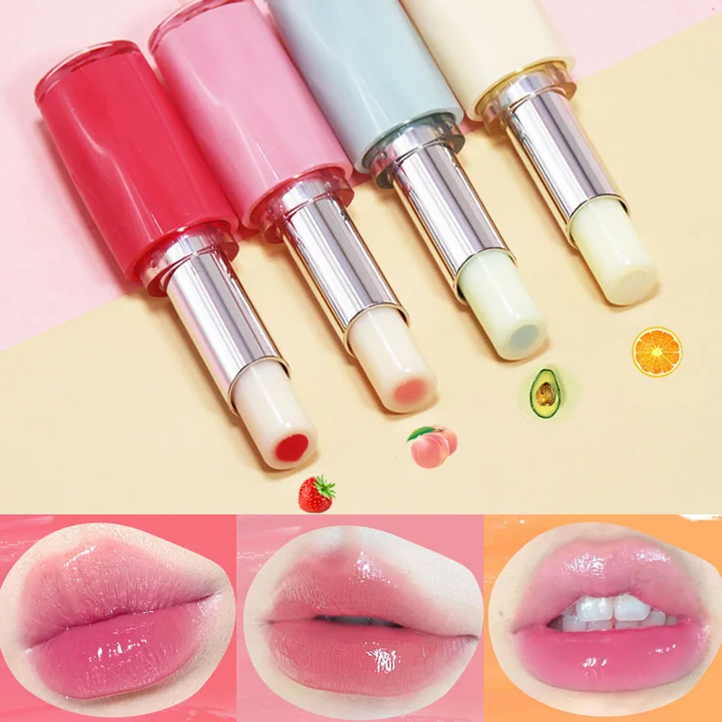 Strawberry Sandwich Lip Balm Moisturizing Care Color-changing Lipstick Peach Fruity Flavor Lipstick Primer Rich Glossy Plump Lip