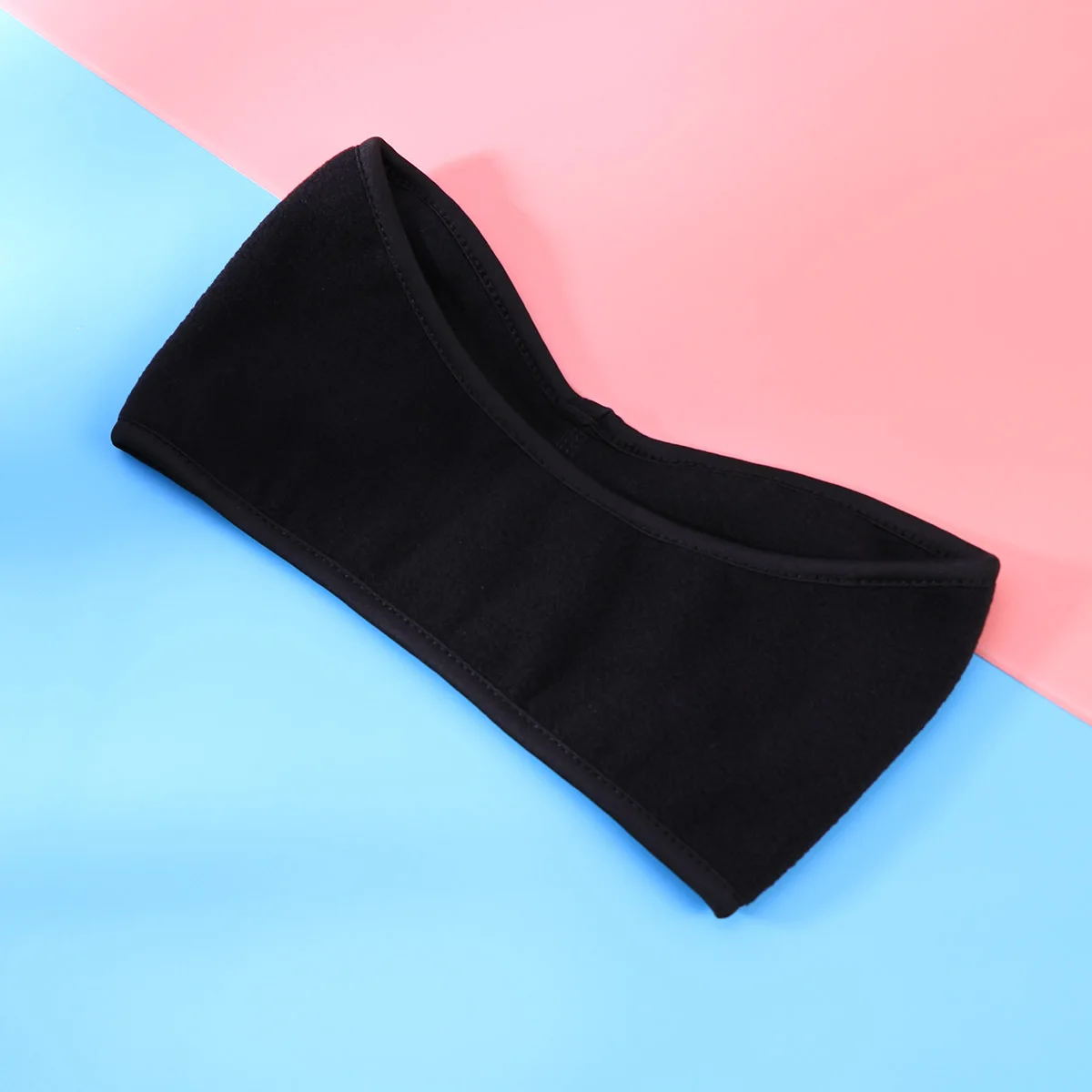 Unisex Black Ear Warmer Headband Winter Thermal Fleece Ski Hair Band Stretch Spandex Lightweight for Cycling Ski Snowboarding