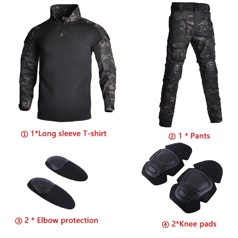 

Tactical Uniform Suits Milit Outdoor Camouflage Suit Hunting Shirts Pants Fish Trainning Airsoft Paintball Clothes Sets