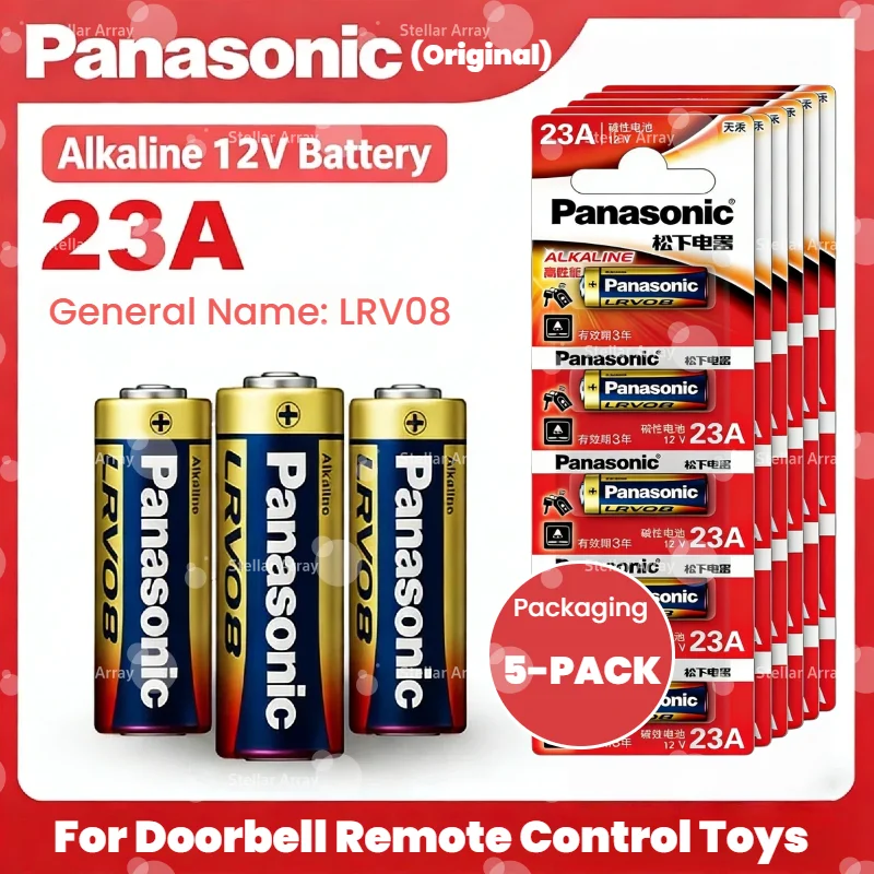 

Original Panasonic 23A 12V Battery A23S 23GA Alkaline for Doorbell Remote Control & Electric Toys Long-Lasting & Leak-Resistant