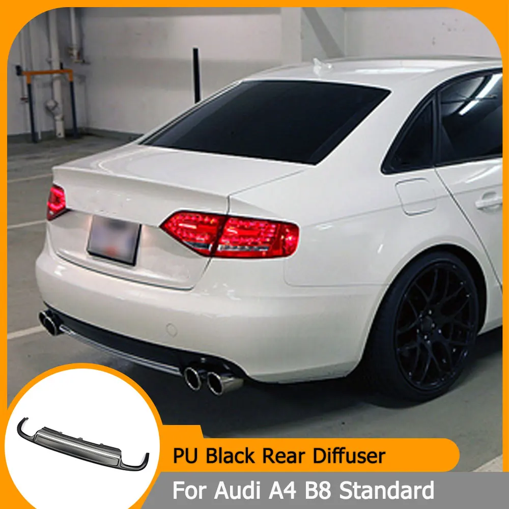 

PU Black Rear Diffuser Spoiler for Audi A4 B8 Standard 4 Door 2009-2012 Rear Bumper Diffuser Lip Spoiler Guard Not S4