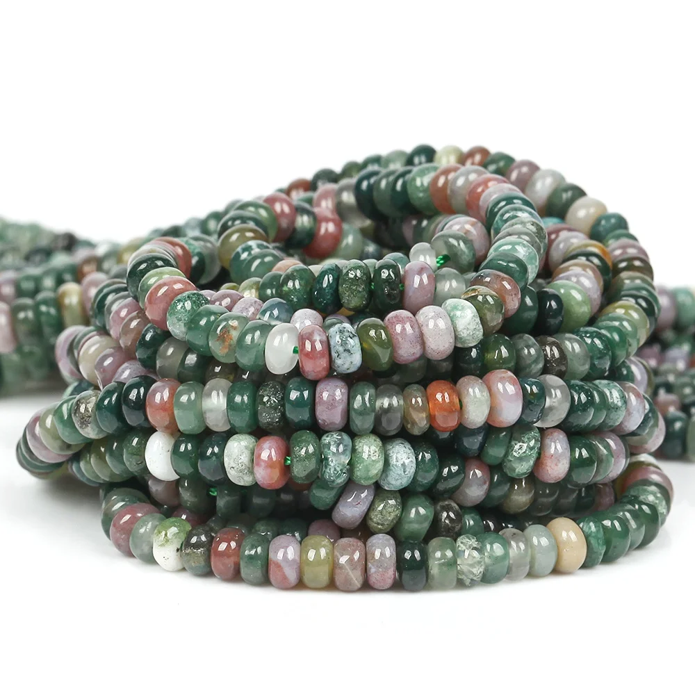 4 6 8 mm Naturstein Indischer Achat Abakus-Perlen Rondelle lose Perlen für Schmuckherstellung DIY Halskette Armband Zubehör 15 Zoll – Detail 3