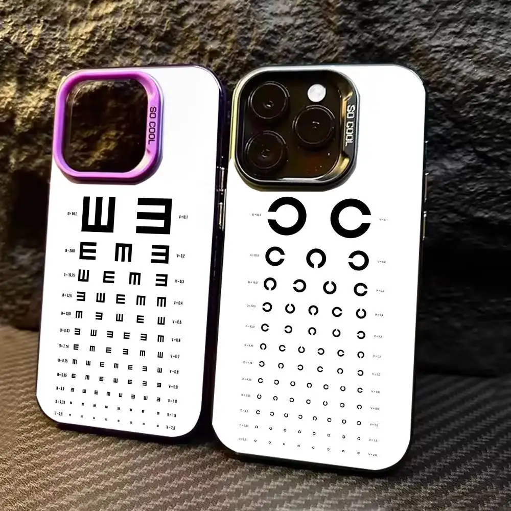 

Medical Eye Vision Chart Phone Case Color Silver Shell For IPhone 17 16 15 14 13 12 11 Pro Max Plus