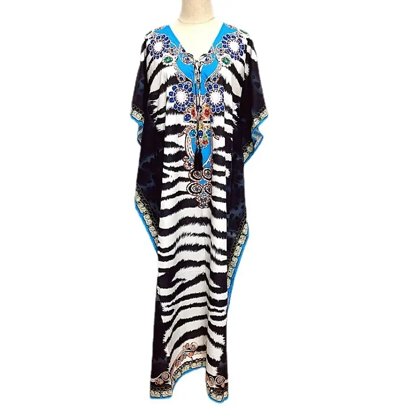 Vestidos africanos para as mulheres verão 2023 nova moda africano com decote em v poliéster impressão vestido longo maxi roupas africanas