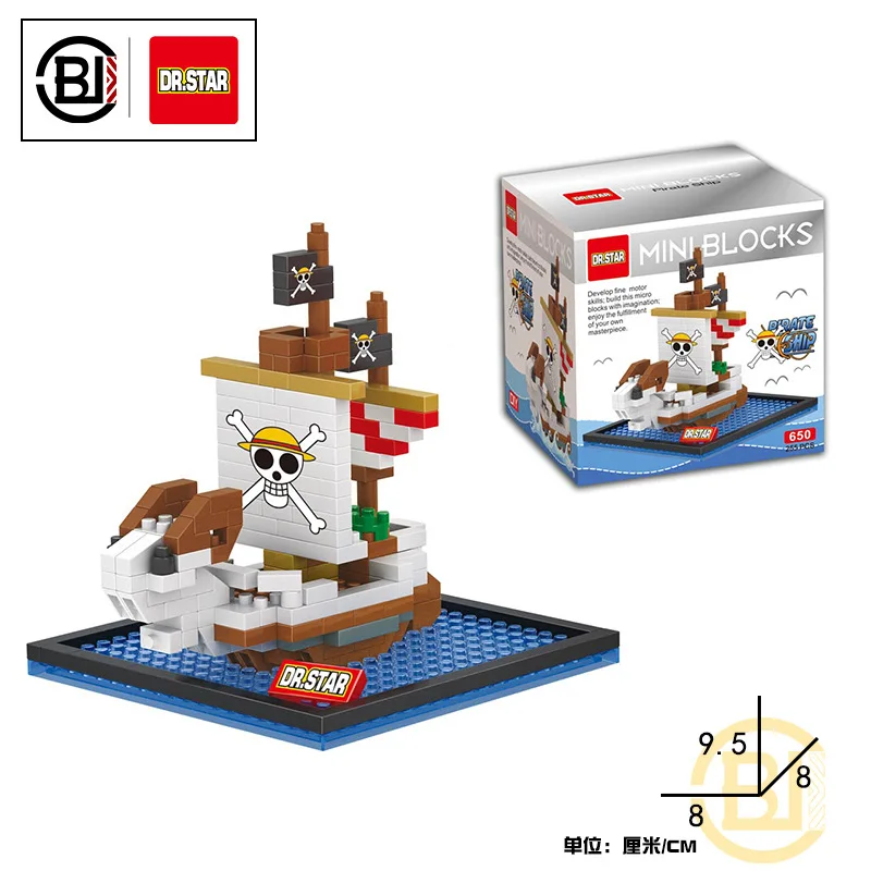 12 style One Piece Pirate Ship Series Building Blocks Bricks Anime Figure 3D DIY Luffy Mini Action Figures Education Game Toys