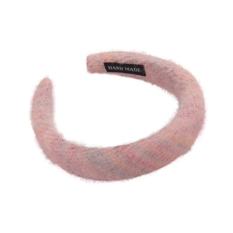 Autumn Winter Gentle Furry Knitting Headband Sweet Sponge Wide Hair Hoop For Women Girls Fashion Elegant Hairband Headdress New