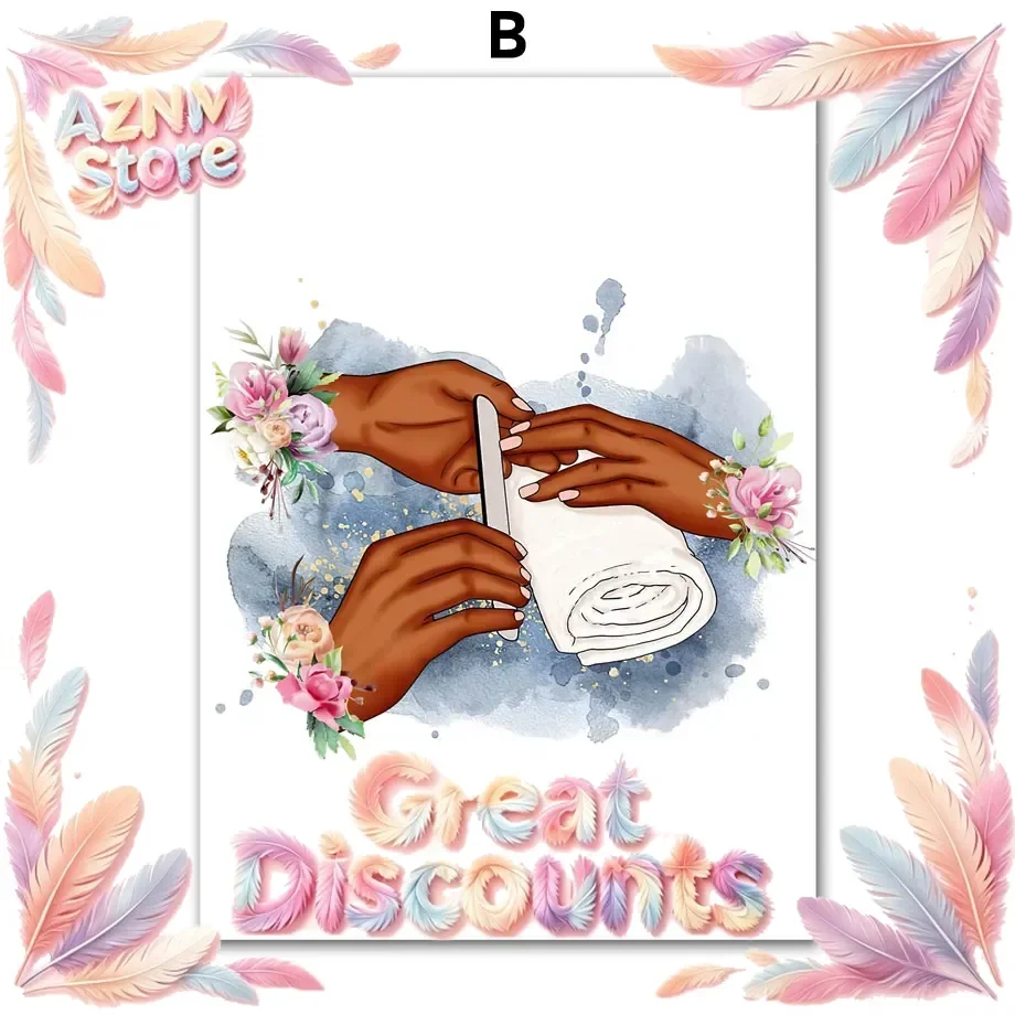 Wall Art Canvas Painting Flower Fashion Girl Lovely Hands Nail Polish Art Salon Decor Poster And Print Living Room Wall 2026