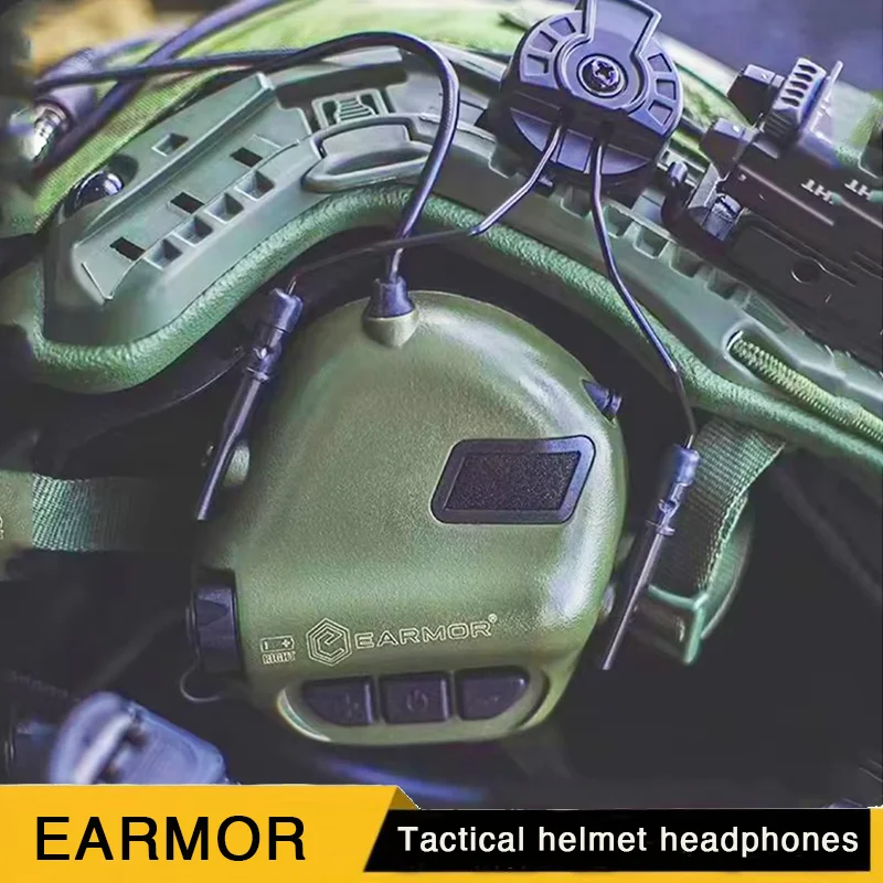 EARMOR M31H MOD3 orejeras de tiro casco de arco rieles Protector auditivo electrónico auriculares militares con entrada auxiliar NRR22