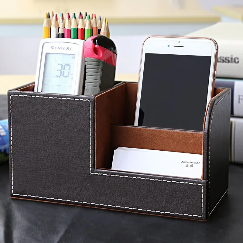 Office Pen Holder Ins High Appearance Level Leather Storage Container Stylish Simple Multi-functional Storage Holders Desktop