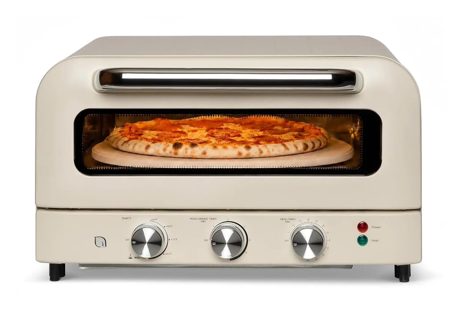 Indoor Electric Pizza Oven - 1800W Countertop Pizza Maker with 5 Presets, Reaches 750°F, 12" Ceramic Stone for Pizzeria-Style Cr
