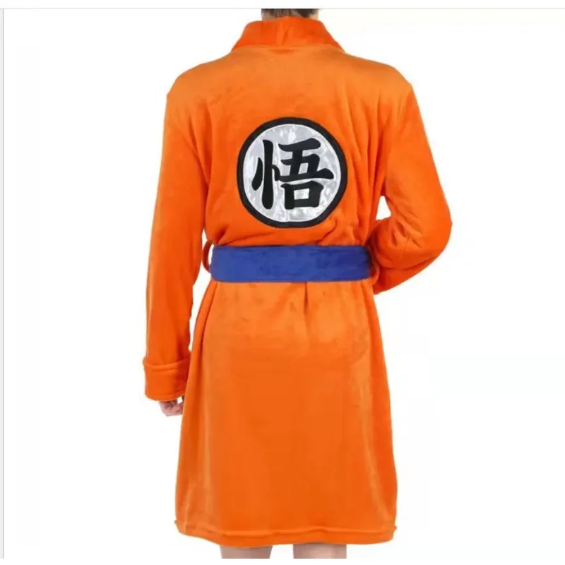 Anime Son Goku Cosplay Bathrobe Kakarotto Pajamas Winter Keep Warm Soft Flannel Bathrobe for Women Men Evening Sleep Clothes