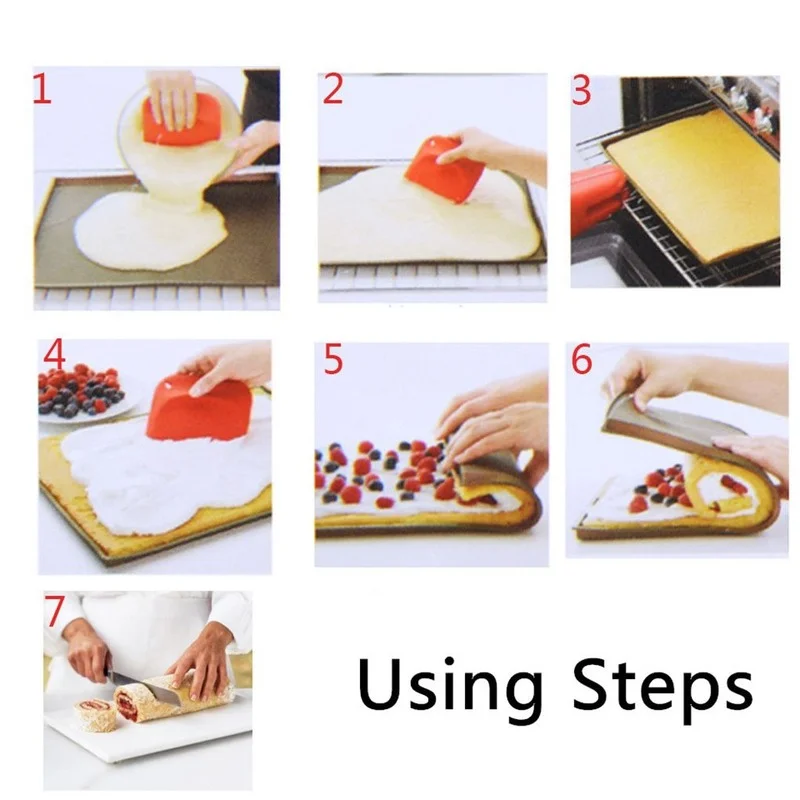 Swiss Roll Mats Nonstick Baking Pastry Tools Silicone Baking Rug Mat Cake Rolls Mold Cake Pad Silicone Mold Switzerland Roll Mat