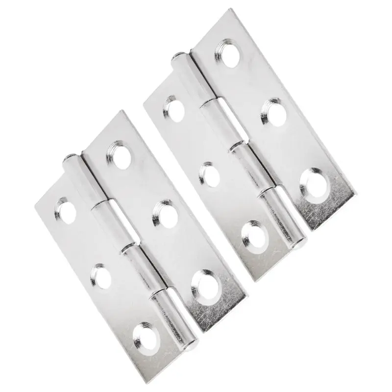 A23F-2Pcs Stainless Steel 2 Inch 4.4X3.1Cm Cabinet Door Hinges Hardware