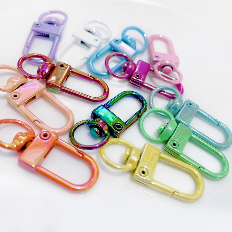 10pcs Colorful Metal Lobster Clasps Plated Keyring Buckle For DIY Jewelry Making Dog Hooks Keychain Bracelet Accessories