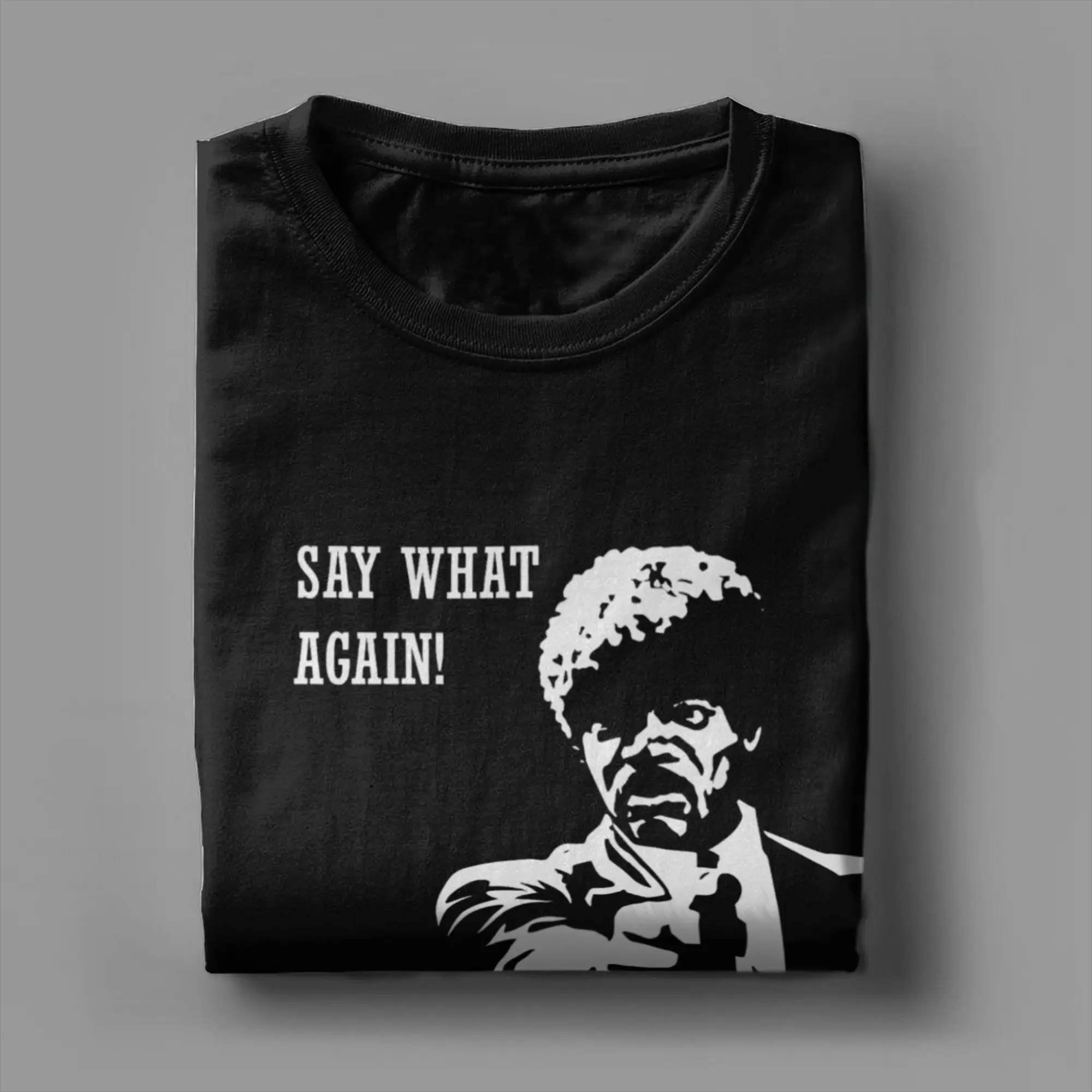 تي شيرت رجالي Pulps Fictions Say What كاجوال قطن تي شيرت قصير الأكمام تي شيرت برقبة دائرية هدية