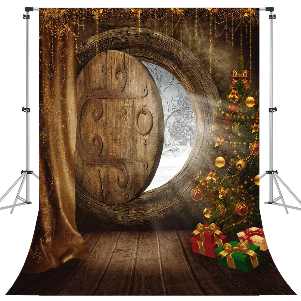 Bonvvie Halloween Backdrop Gothic Door Candlestick for Photo Studio Background Children Portrait Photocall Photography Props