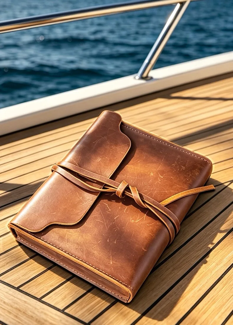 Portable Cowhide Leather Cigar Box Multifunctional Leather Case For Outdoor Use.
