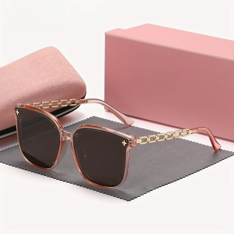Retro-Mode-Brille mit großem quadratischem Rahmen für Damen, geeignet für den Strandurlaub und das Autofahren
