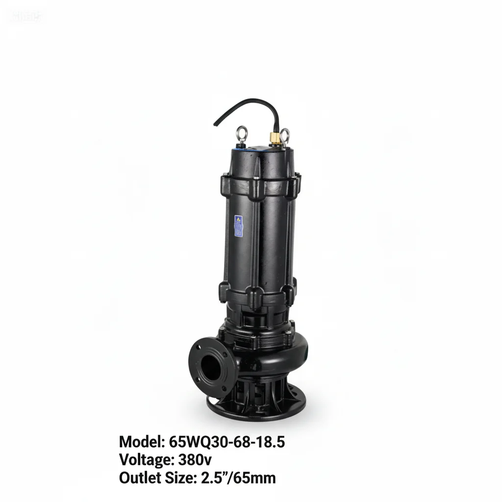 Heavy Duty Industrial Sewage Submersible Pump 65WQ30-68-18.5 380V Corrosion Resistant Wastewater Disposal Submersible Water Pump