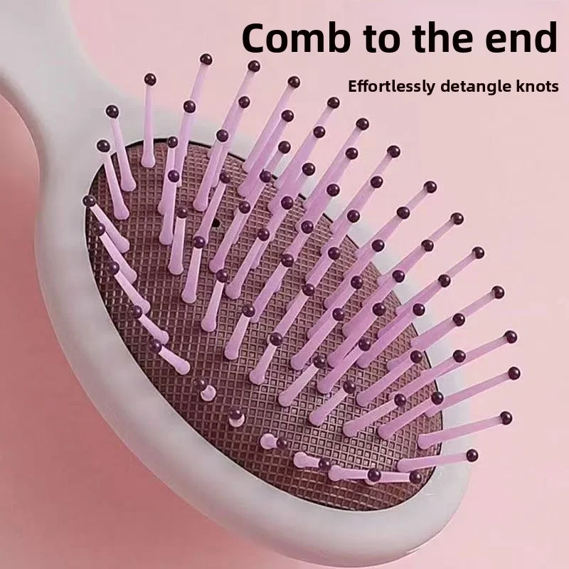 미니 마카롱 에어 쿠션 헤어 브러시 컴팩트 휴대용 여행 친화적 마사지 빗 가정용 살롱 스타일링