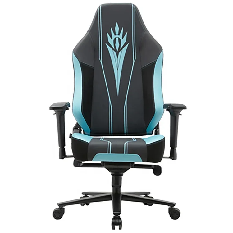 Tiltable Rgb Velocity E-Sports Gaming Chair With 4D Arms Black and Blue Fabric Rocker Computer Gamer Cadeira With Fully PU Foam