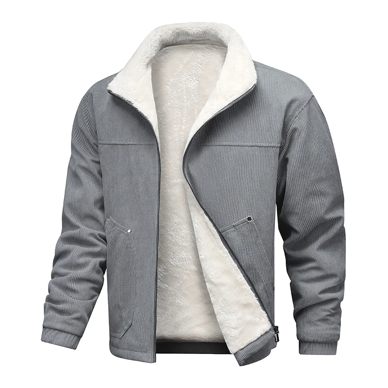 New Solid Lapel Men Tops Winter Fashion Keep Warm Windproof Thicken Jacket Outdoors Simplicity Casual Comfort Retro Coat Men