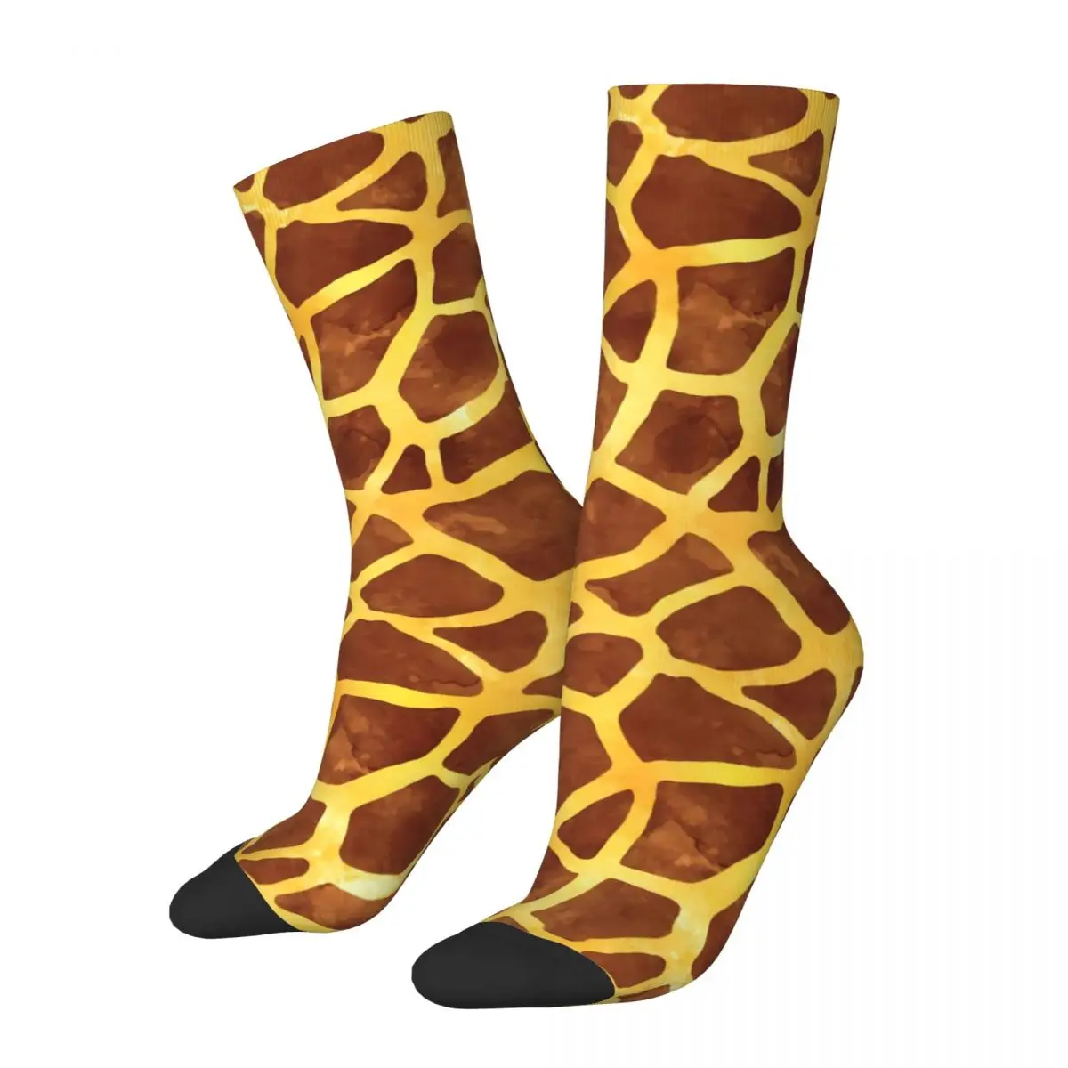 Giraffe Print Socks Spring Gold And Brown Stockings Fashion Women High Quality Socks Custom Running Anti Slip Socks