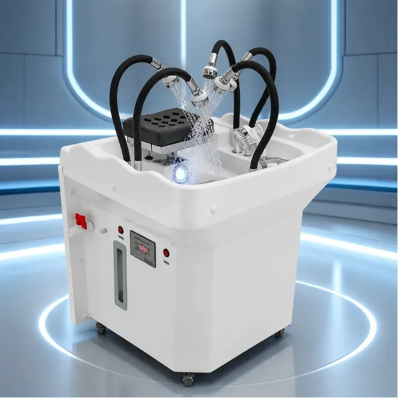 Removable Head Therapy Device for Barber Shop Beauty Hair Water Free Shampoo Basin with Self Water Circulation