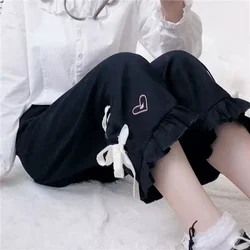 2024 New Women Pants Japanese Style Ankle-Length Loose Casual Student Straight Bloomers Sweet Cute Female Trousers