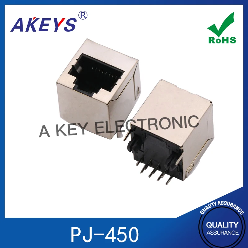 10pcs RJ45 Socket-All-Inclusive Network Socket Vertical Direct Plug RJ45 180 Degrees Modular Plug Seat Network Cable Port