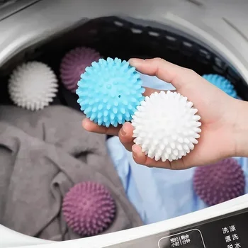 Boules magiques à lessive réutilisables en PVC, 1/3 pièces, boule de nettoyage solide, accessoires de Machine à laver, adoucisseur de vêtements