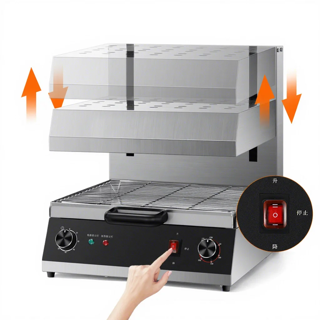 New Commercial Stainless Steel Electric Automatic Lifting Salamander Oven BBQ Grill CE Certified High Productivity