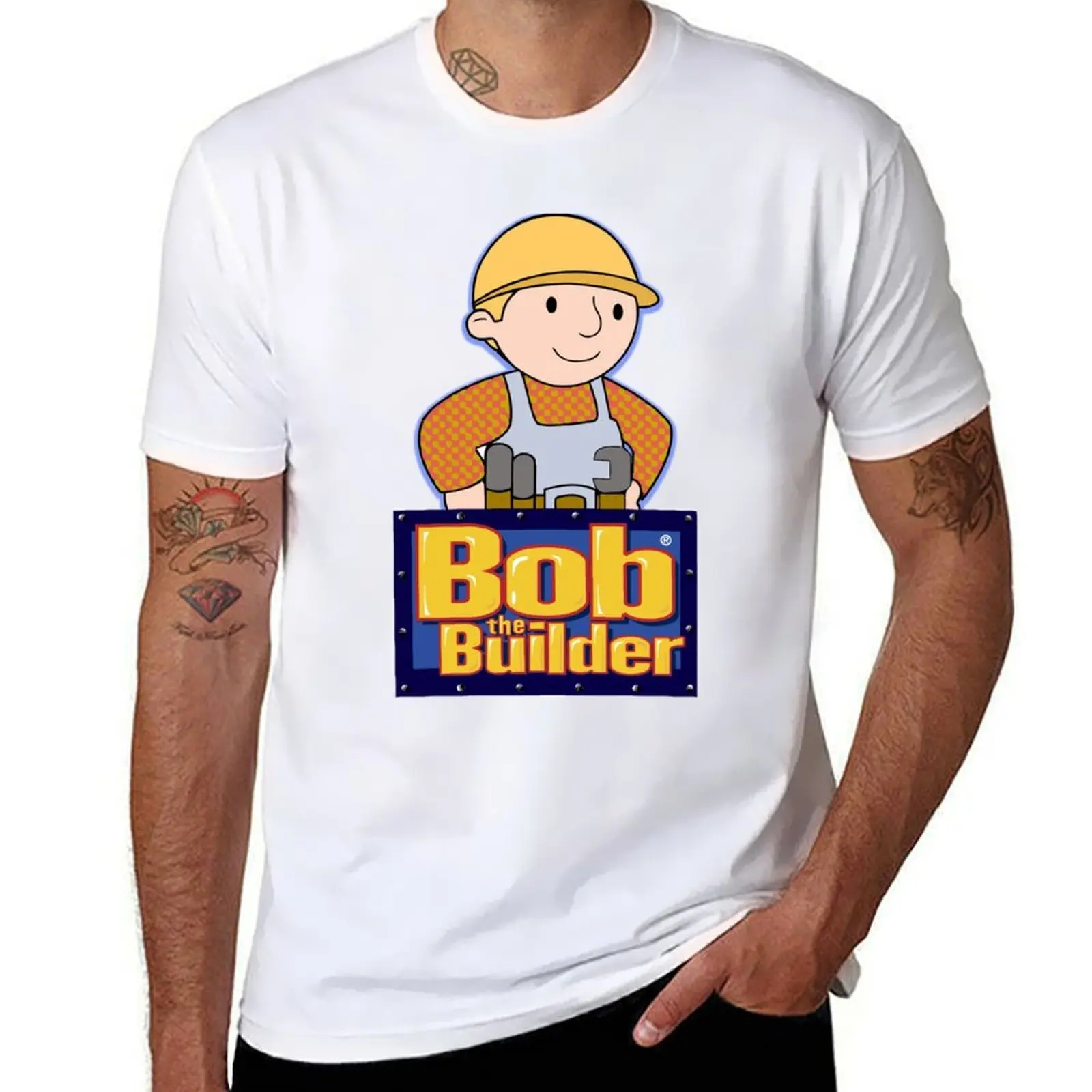

Bob The Builder Confident T-Shirt man graphic t shirt men t shirt cotton 100% T-Shirt