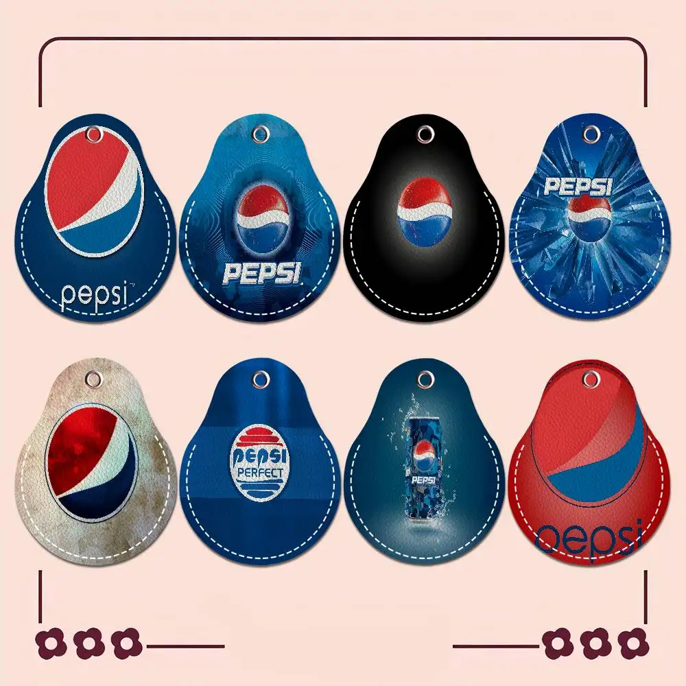

Брелок-ключница Soda Brand Art-P-Pepsis: кожаный держатель для карт, брелок для ключей, брелок для дверных замков, брелок для пропускных карт