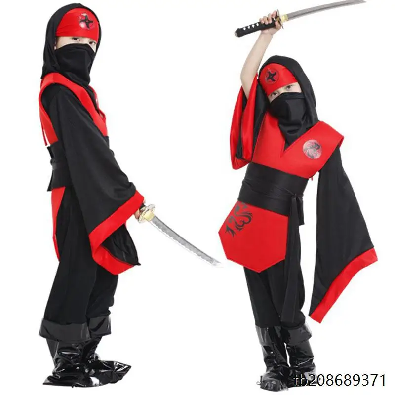 Halloween Cosplay Anime Kinderen Prestaties Ninja Kleding Verborgen Le Village Kinderen Onzichtbare Ninja Outfit
