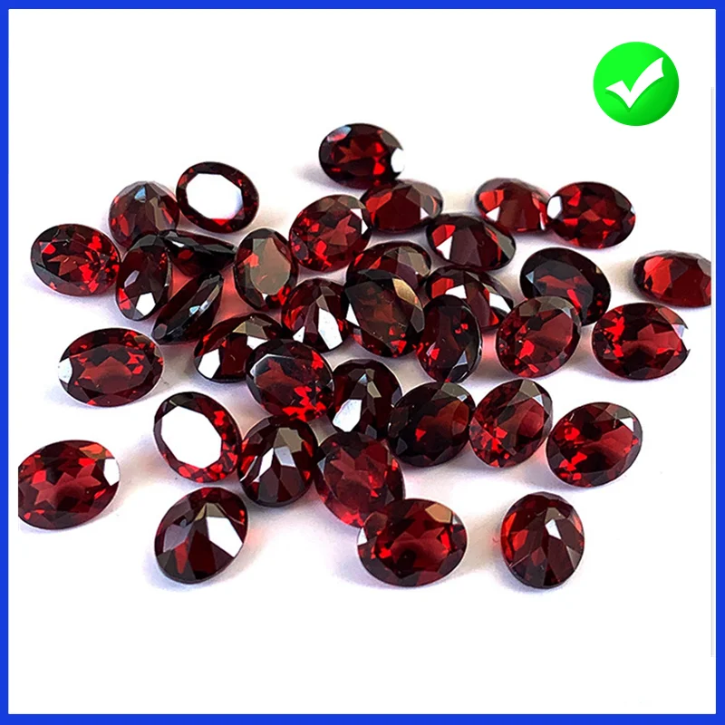 Natural Mozambique Garnet Small Size Oval Faceted Cut Minerals Loose Gemstone Stone Beads For Jewelry Making/Collection