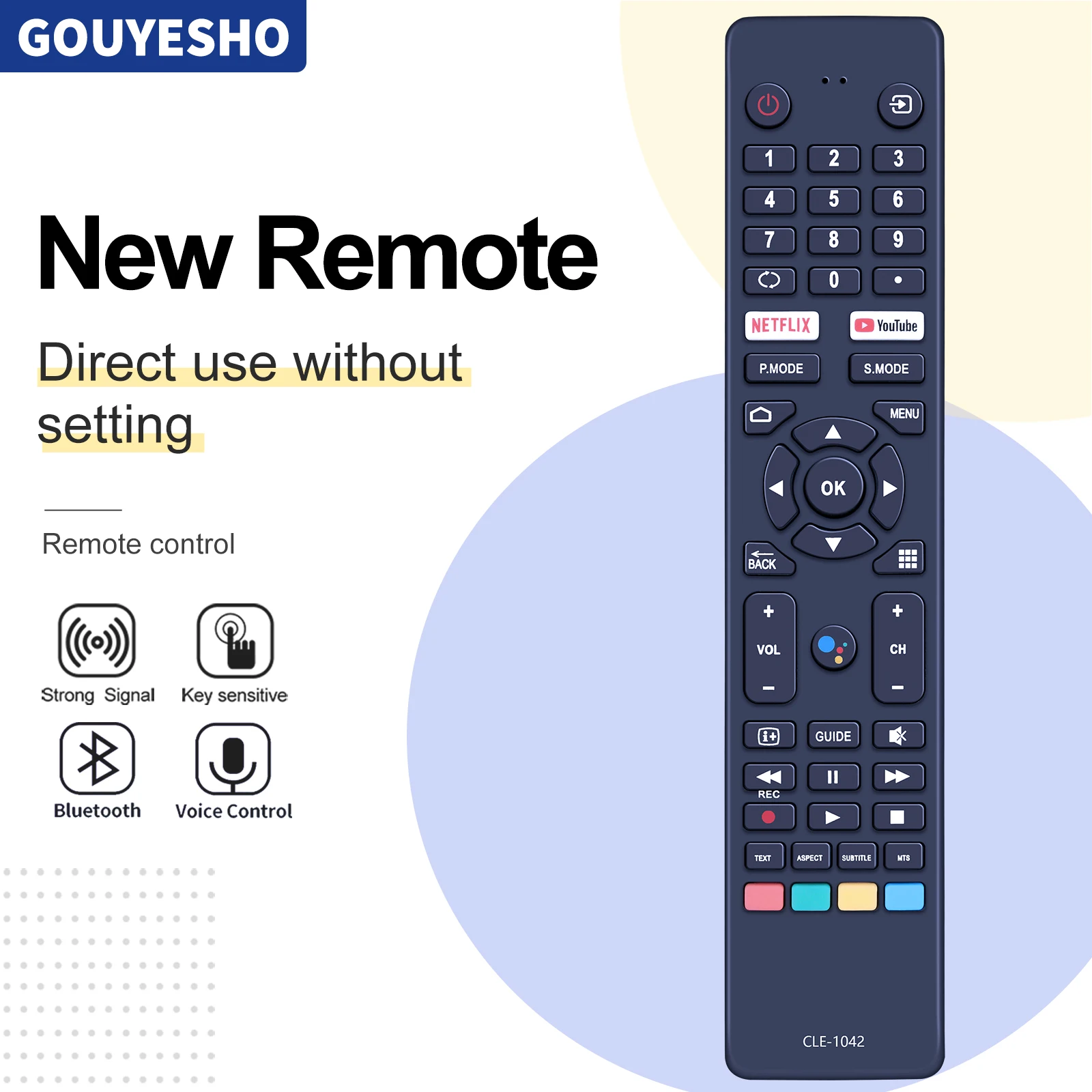 New Voice CLE-1042 Remote Control For Hitachi TV 50QLEDSM20 55QLEDSM20