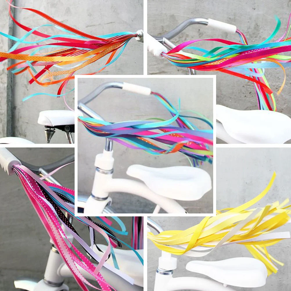

3Pairs Bike Handlebar Streamers Colorful Durable Tassels Ribbons for Scooters Balance Car Accessories Handlebar Streamers