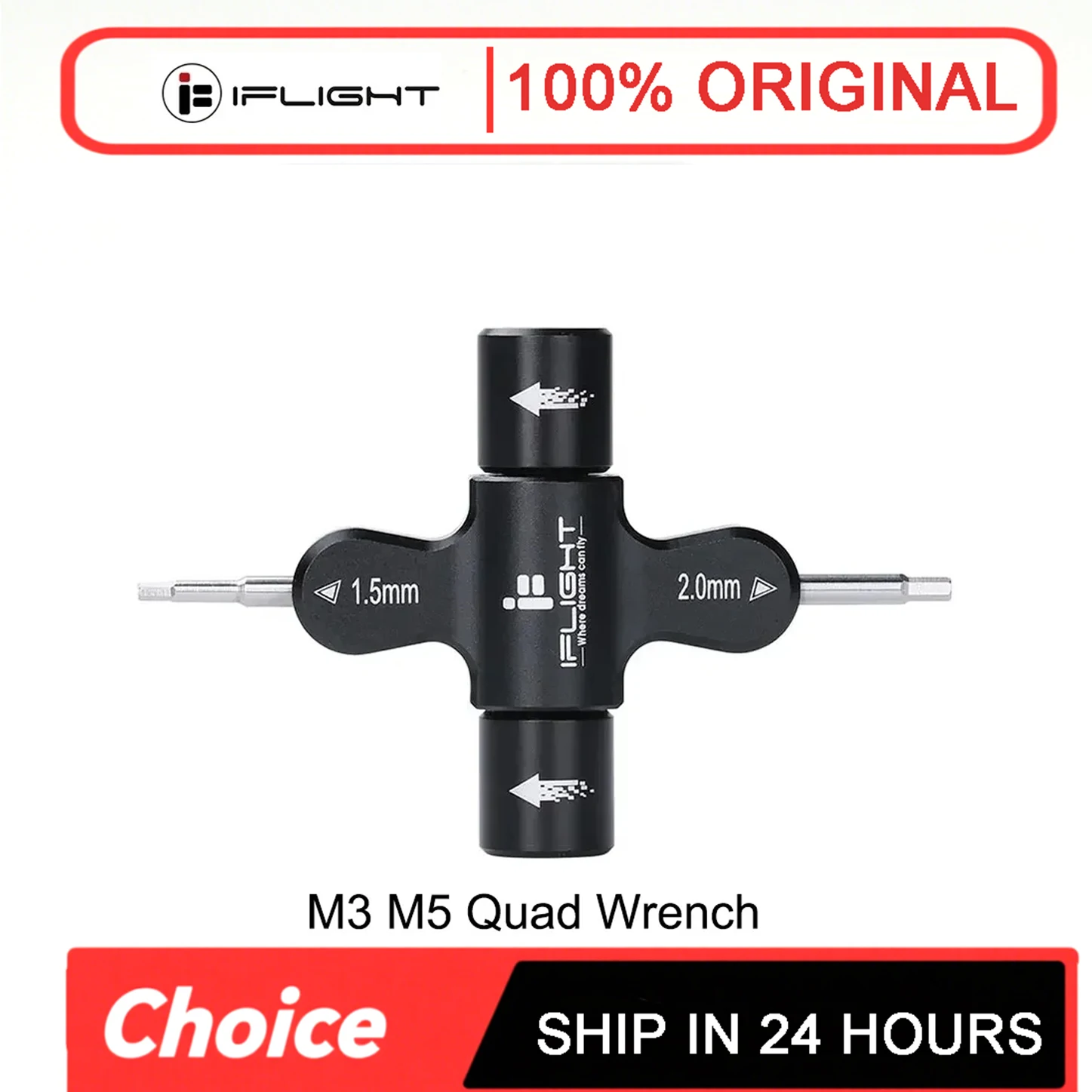 iFlight M3 M5 Quad Wrench Built in One Way Bearing Tool Nut Screw Wrench Quick Release Propeller Motor Tool for FPV Drone