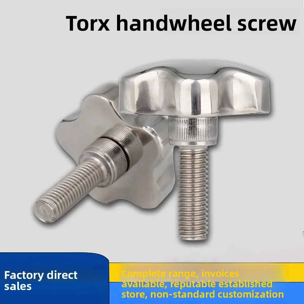 M6 M8 M10 M12 M14 M16 304 Stainless Steel Five‑Star Plum Knob Hand‑Tight Screw, Machine Tool Control Handwheel Fastening Bolt