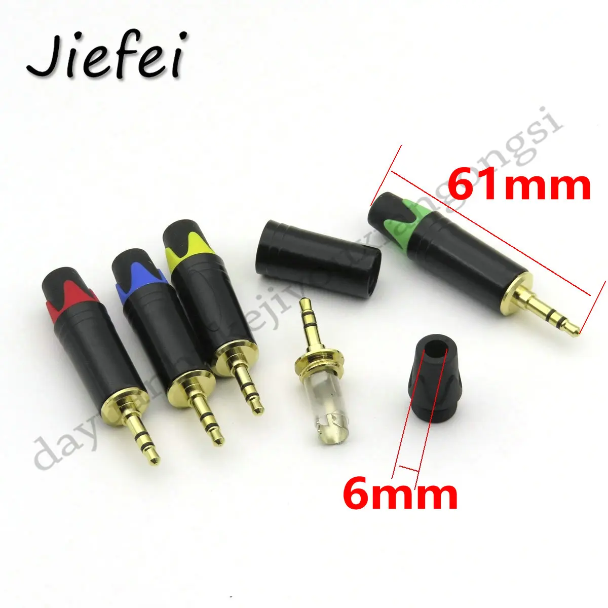 Imagem -05 - Áudio Jack Plug com Cauda Jacks Cores 3.5 mm Pólo Estéreo Masculino Banhado a Ouro para Solda Conector Aux Substituir