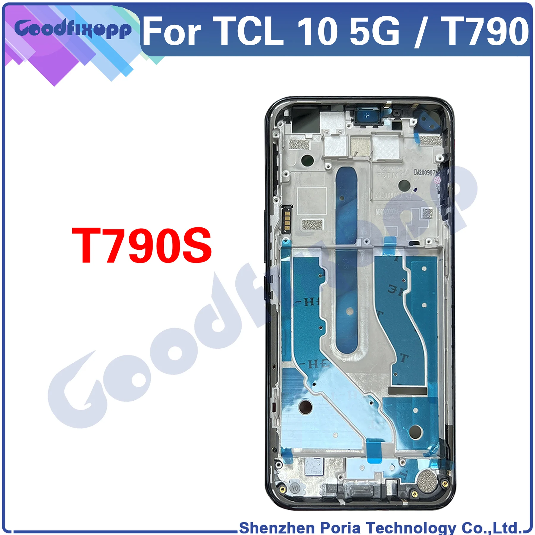 Imagem -03 - para Tcl 10 5g T790 T790s T790y Quadro Médio Placa Habitação Board Suporte Lcd Mid Faceplate Bezel Front Frame Repair Parts