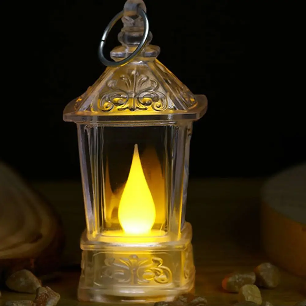 Portable Night Light Electronic Candle Light Atmosphere Warm White LED Crystal Lamp Acrylic Props Desks