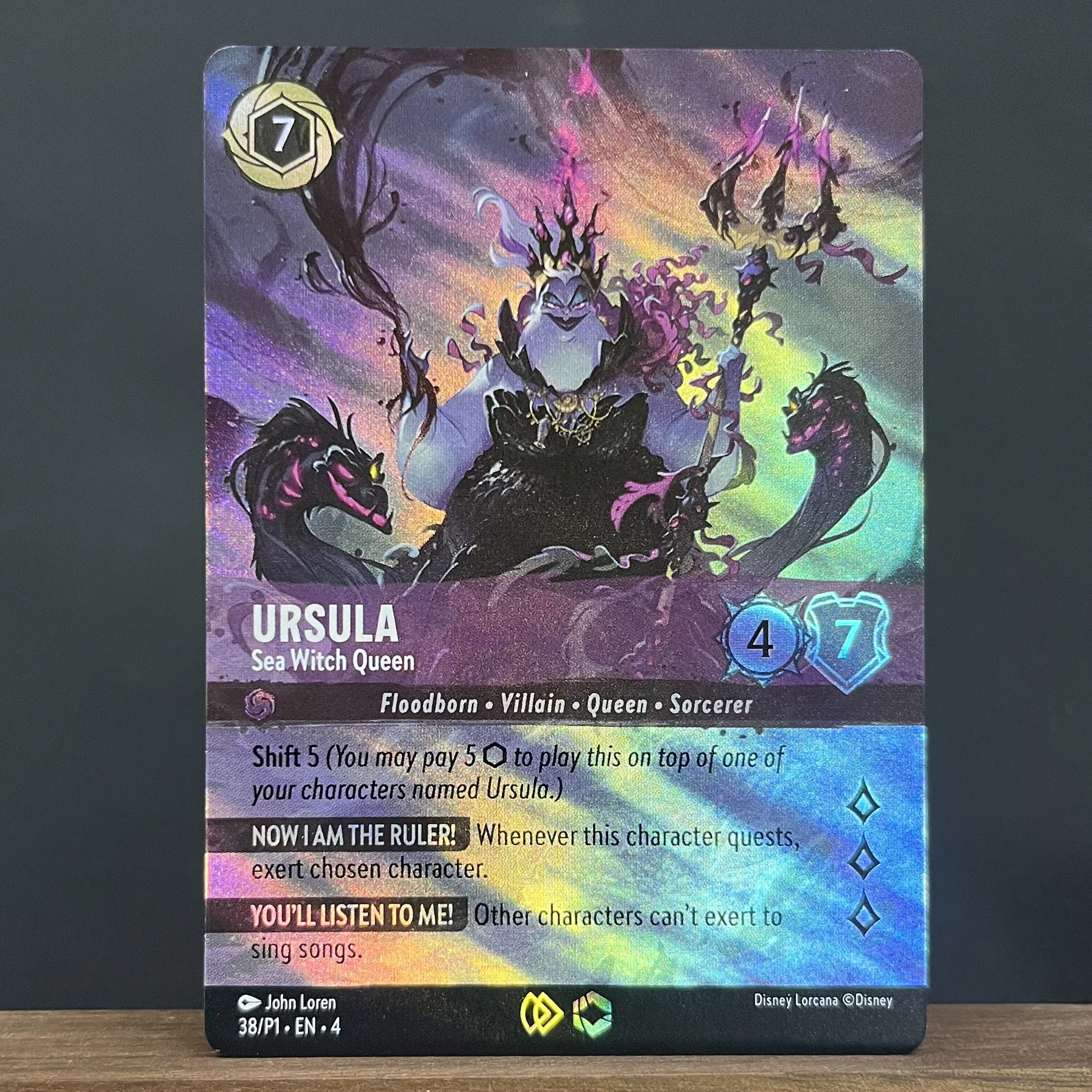 Stitch Ursula en las incrustaciones La devolución de Ursula Tarjeta proxy Lorcana encantada Tarjeta tcg en inglés Francés alemán