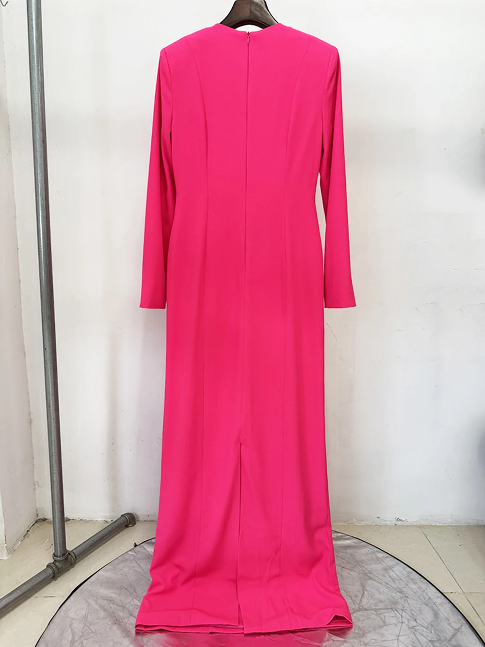 Modphy جودة عالية مصمم أزياء المرأة حجر الراين الماس مطرز فستان طويل رسمي كم طويل فستان ماكسي فاخر