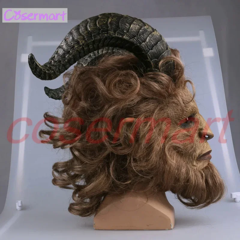 2025 New Hot Movie Beauty and the Beast Adam Prince Cosplay Horror Mask Latex Lion Helmet Halloween Party X155