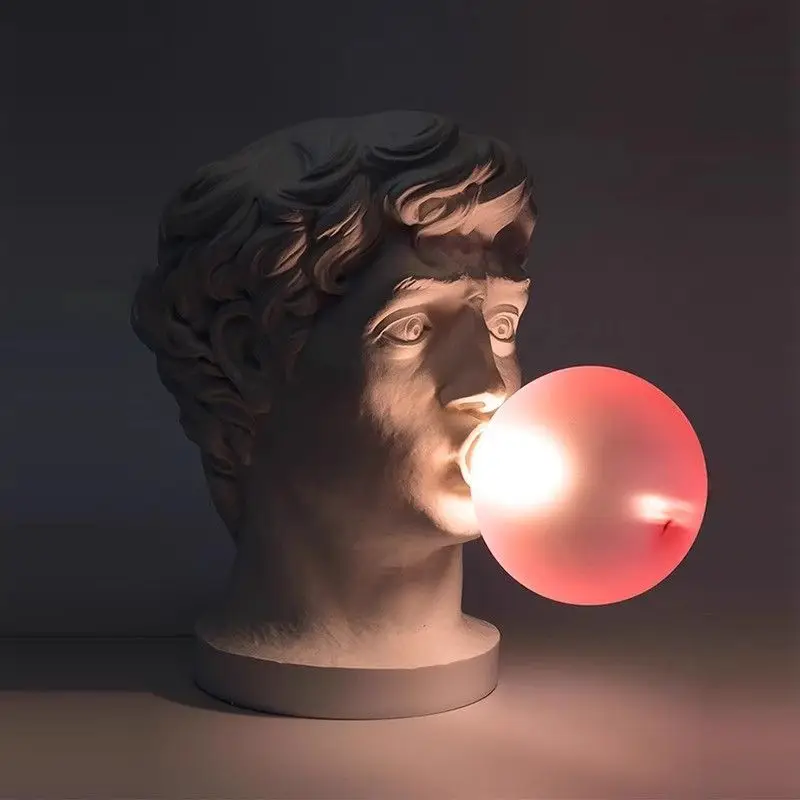 Nordic Creative David Sculpture Bubble Desk Lamp Portrait Living Room Entrance Decoration Atmosphere Light