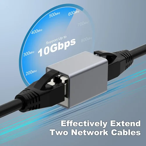 Imagen 2 del producto Extensor de cable Ethernet, acoplador RJ45 cat 5 cat 6 cat6a cat 7 cat 8, conector extensor - Acoplador Ethernet hembra a hembra