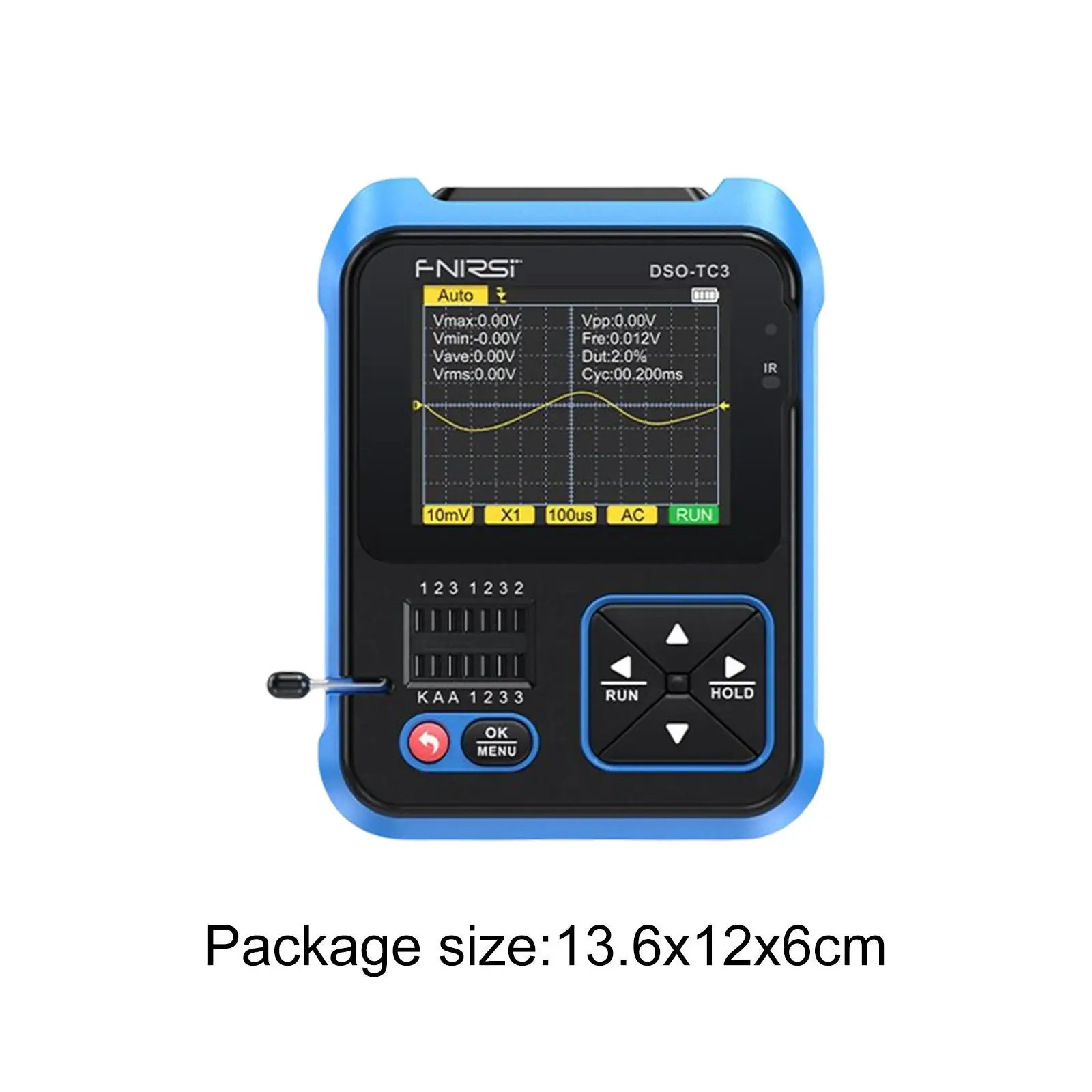 FNIRSI 3in1 DSO-TC3 Mini Handheld Digital Oscilloscope Transistor Tester Signal Source Multifunction Electronic Component Tester