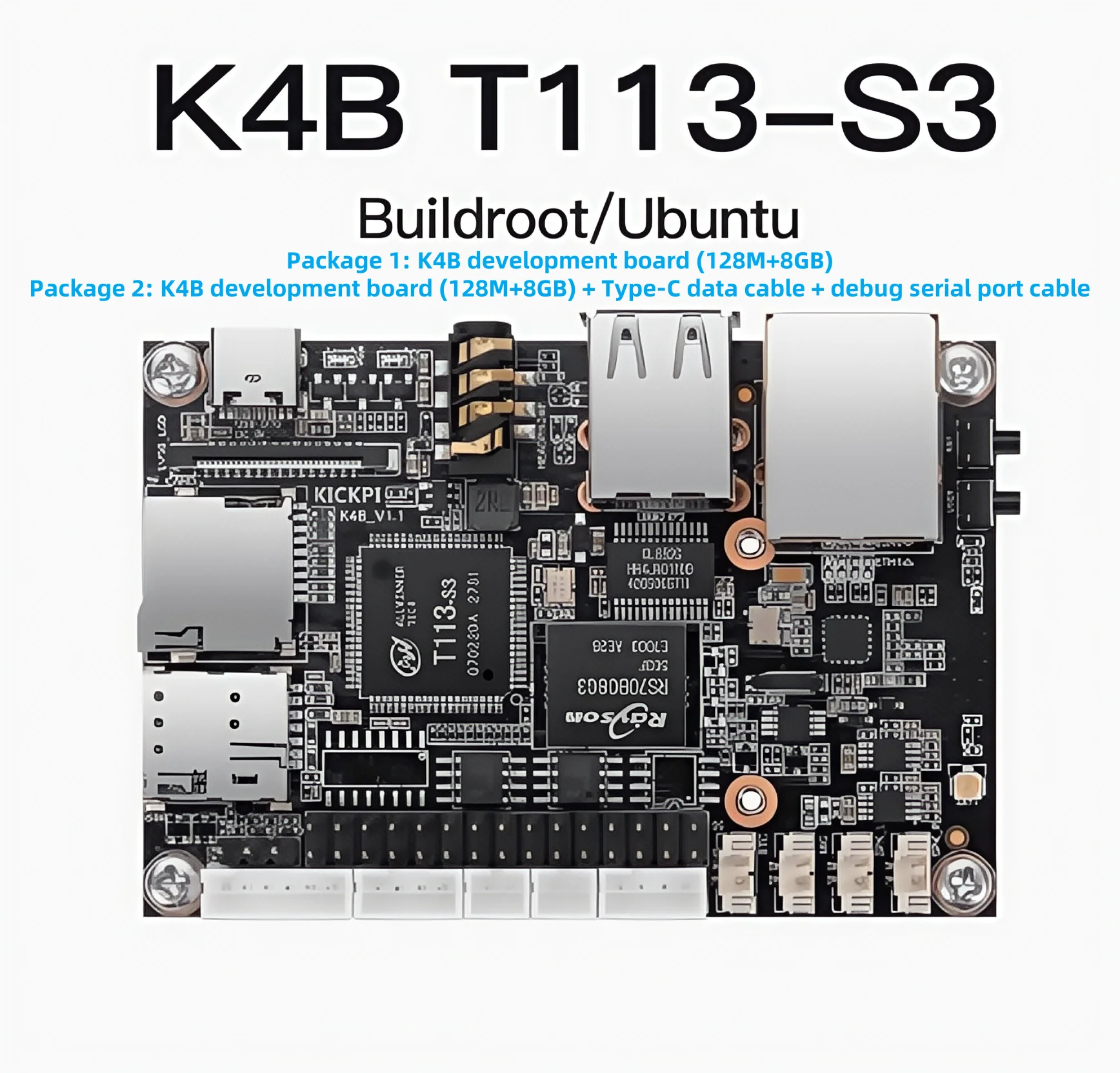 K4B Allwinner T113-S3 development board Linux motherboard Allwinner embedded arm core board